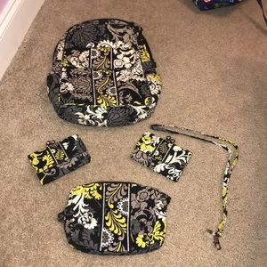 vera bradley mini book bag set